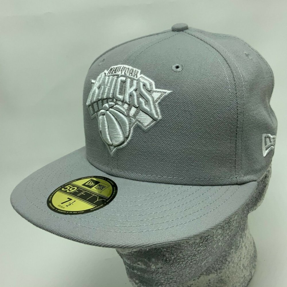 Men's New Era Cap Grey NY Knicks 59FIFTY NBA